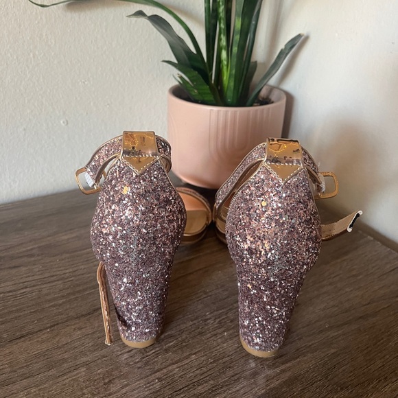 Rose Gold Glitter Heels - Picture 7 of 9